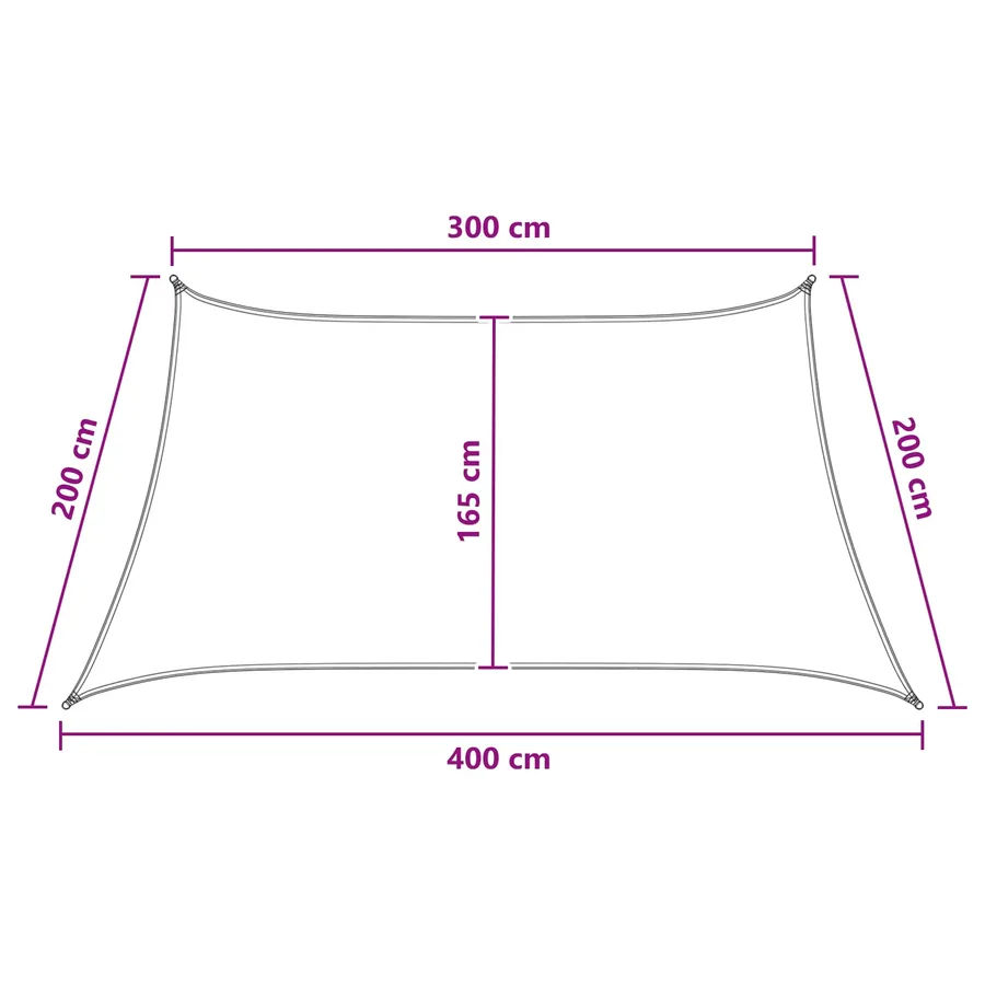 Voile d'ombre Gris clair et blanc 3 / 4 x 2 m HDPE - 8