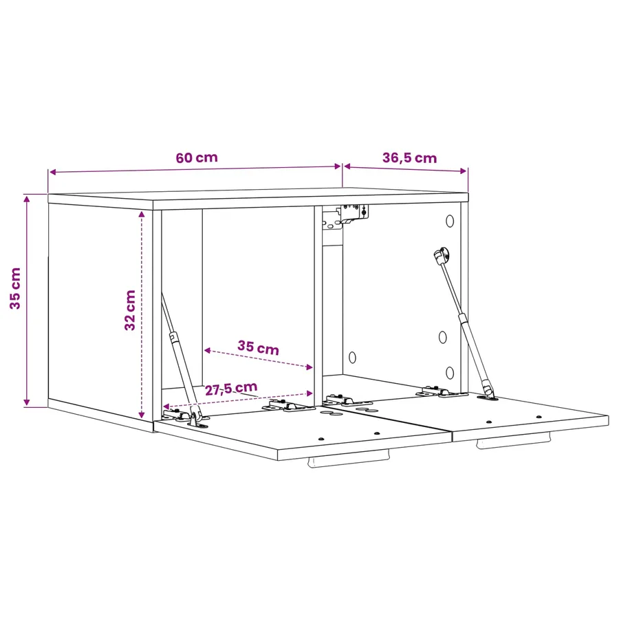 Meuble mural 60 x 36,5 x 35 cm Bois d'ingénierie - 7