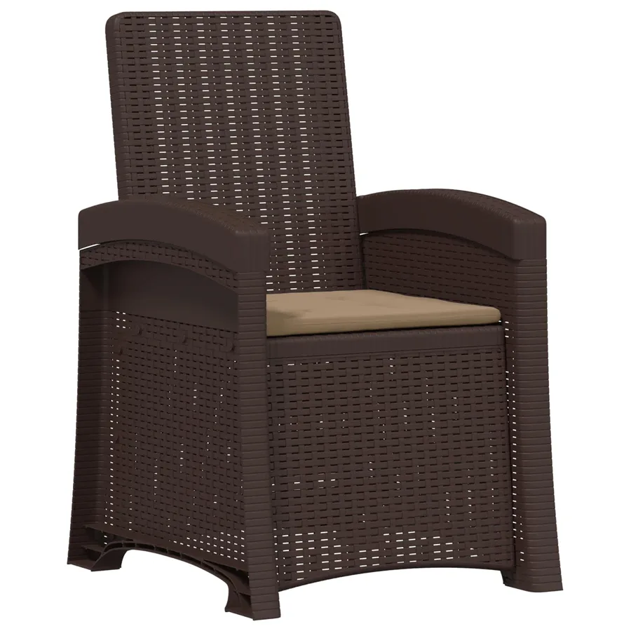 Chaise de jardin inclinable imitant le rotin 2 pcs PP - 124