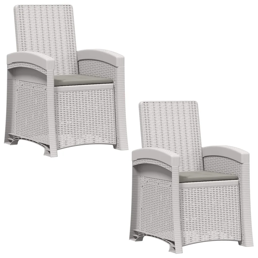 Chaise de jardin inclinable imitant le rotin 2 pcs PP - 2