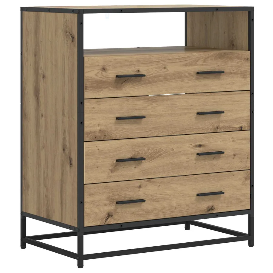 Armoire à tiroirs 4-Tiroir Chêne artisanal 70 x 41 x 83,5 cm