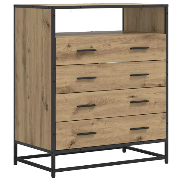 Armoire à tiroirs 4-Tiroir Chêne artisanal 70 x 41 x 83,5 cm