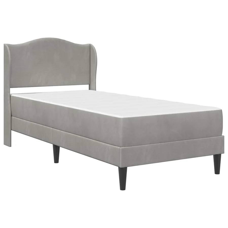 Cadre de lit 2 pcs Gris clair 90 x 190 cm Velours - 3