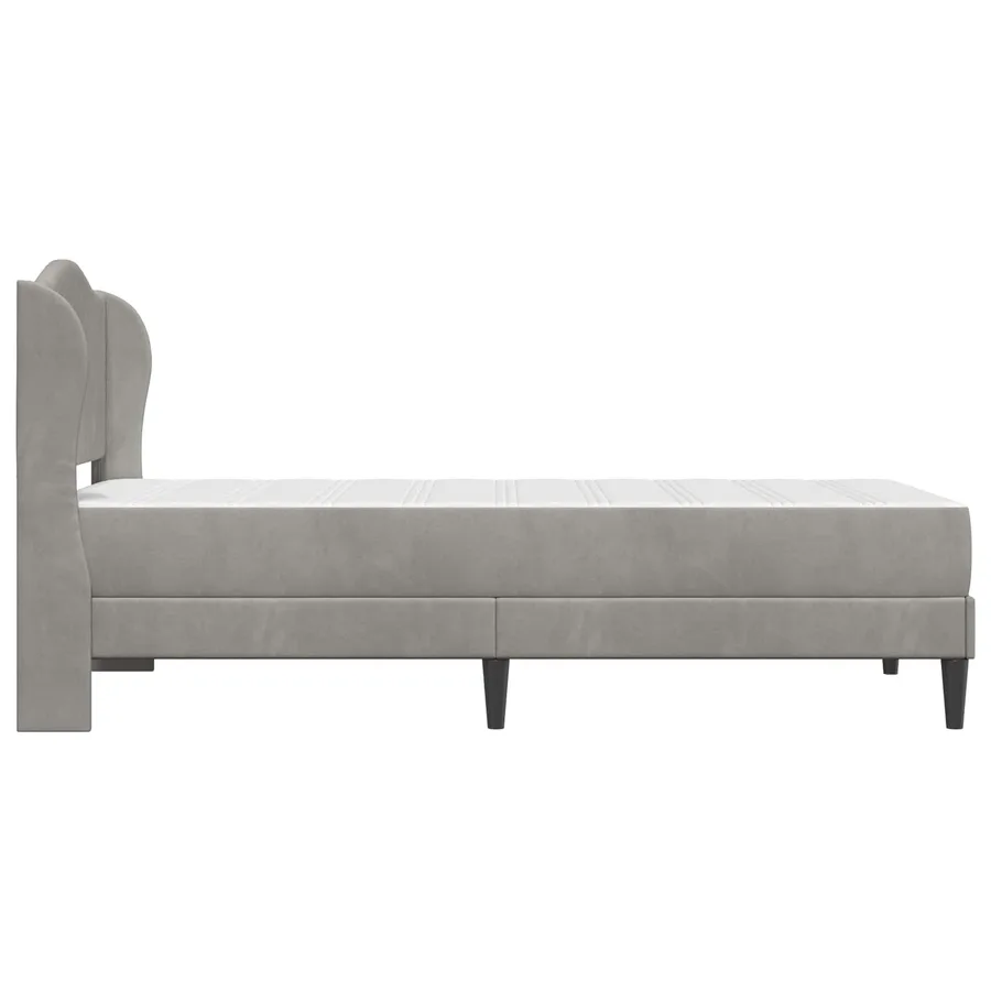 Cadre de lit 2 pcs Gris clair 90 x 190 cm Velours - 7