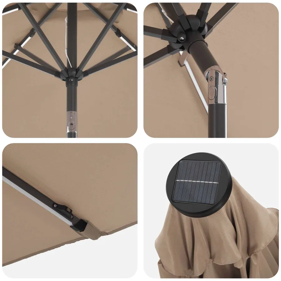 Parasol de jardin avec lumières LED et base 200 x 300 cm - 6