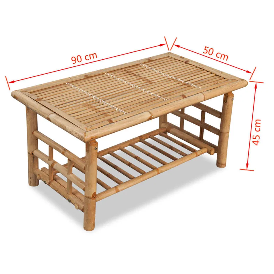 Table basse Bambou 90x50x45 cm - 5