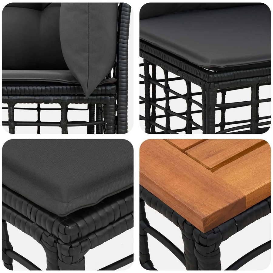 Ensemble de canapés d'extérieur 13 pcs Noir et Gris foncé - 10