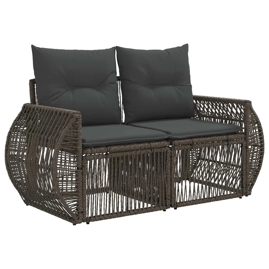 Ensemble de canapé de jardin 10 pcs Gris polyrotin - 5