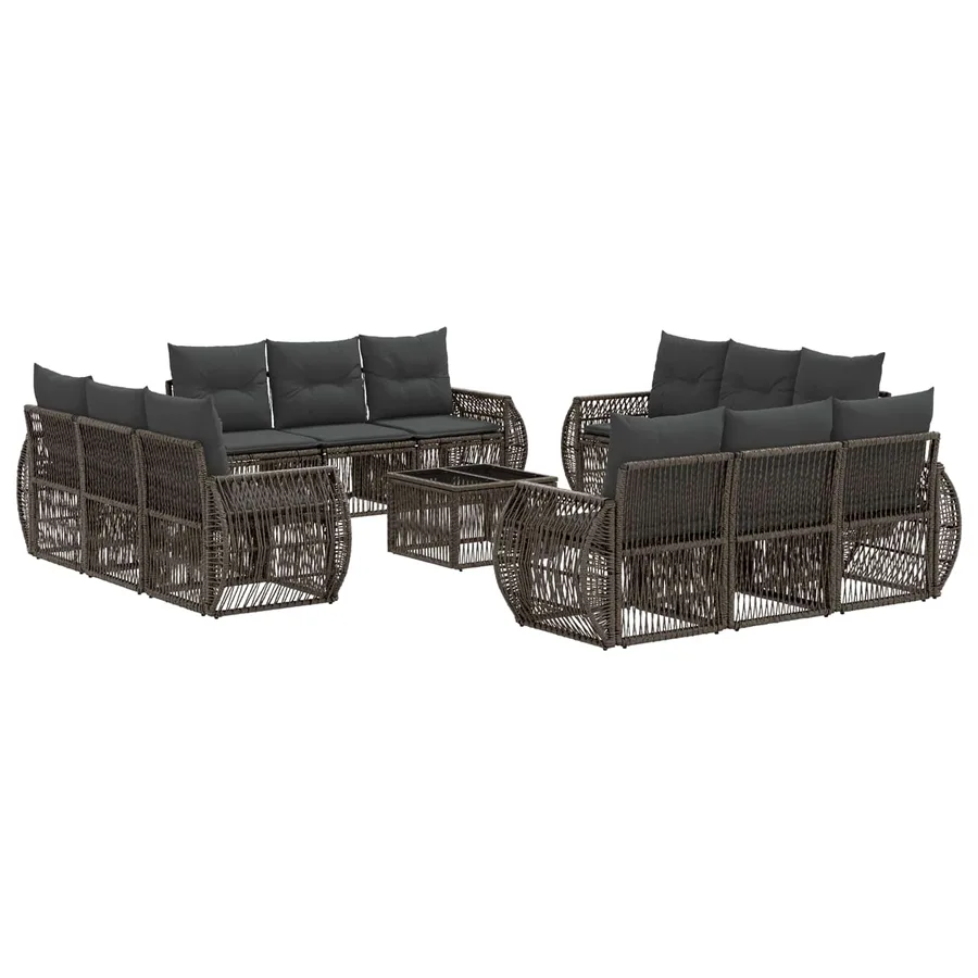 Ensemble de canapé de jardin 13 pcs Gris et Gris foncé - 2