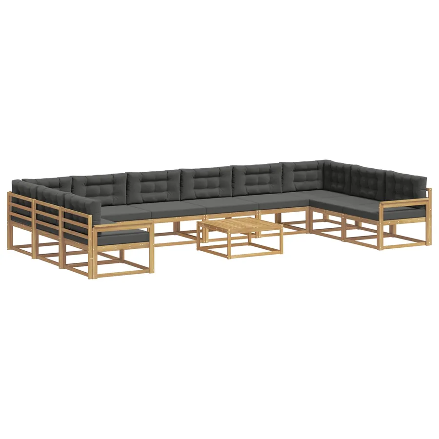 Ensemble de canapés d'extérieur 11 pcs Blanc et anthracite - 2