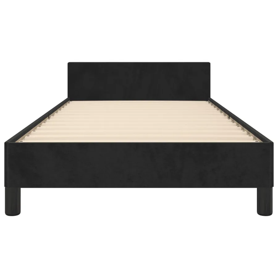 Cadre de lit sans matelas noir 80x200 cm velours - 6