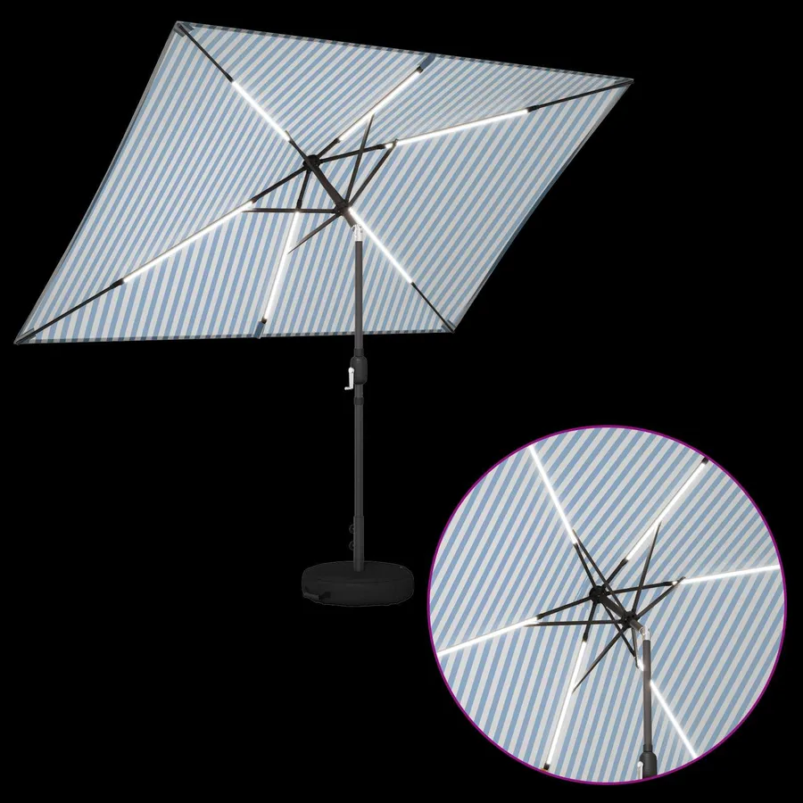 Parasol de jardin avec lumières LED et base 200 x 300 cm - 4