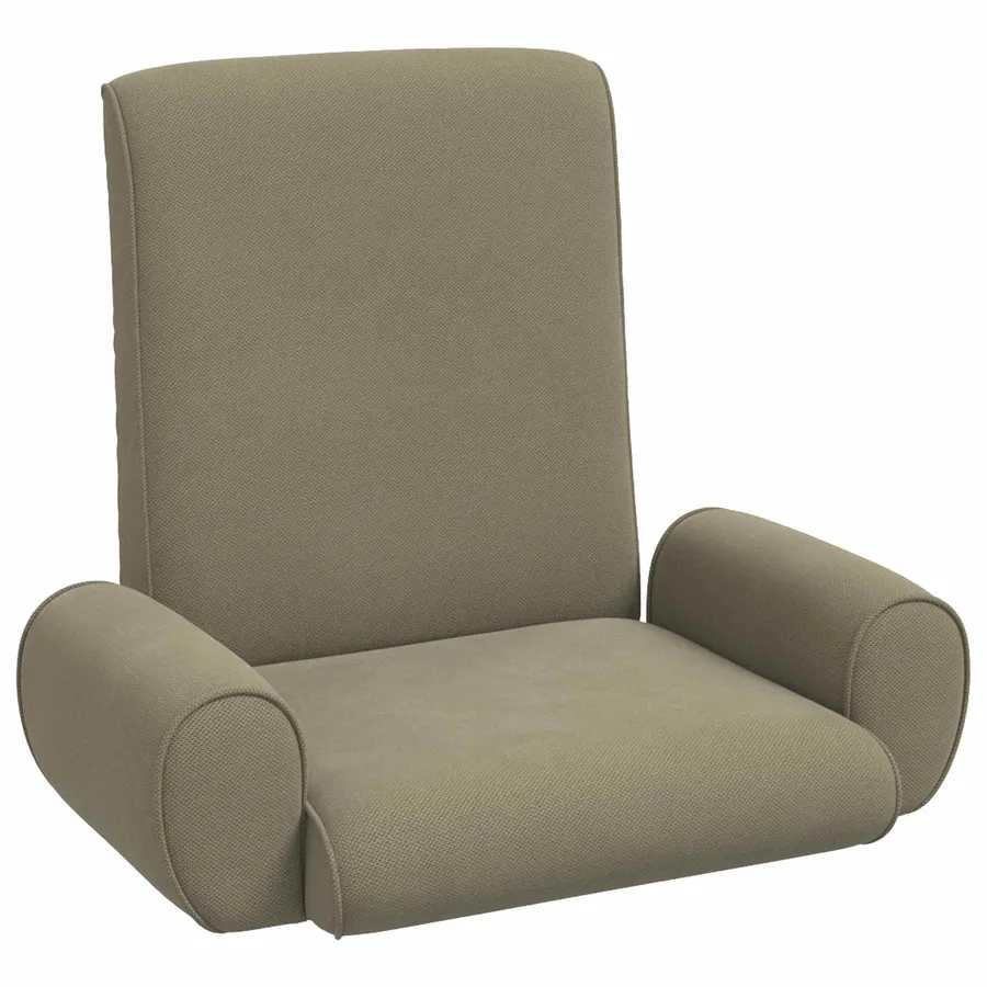Fauteuil de sol ajustable Kaki Velours grainé - 2