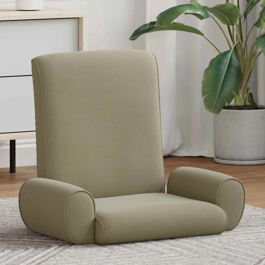 Fauteuil de sol ajustable Kaki Velours grainé - 3