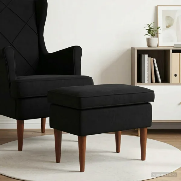 Pouf Noir 55 x 35 x 41 cm Velours
