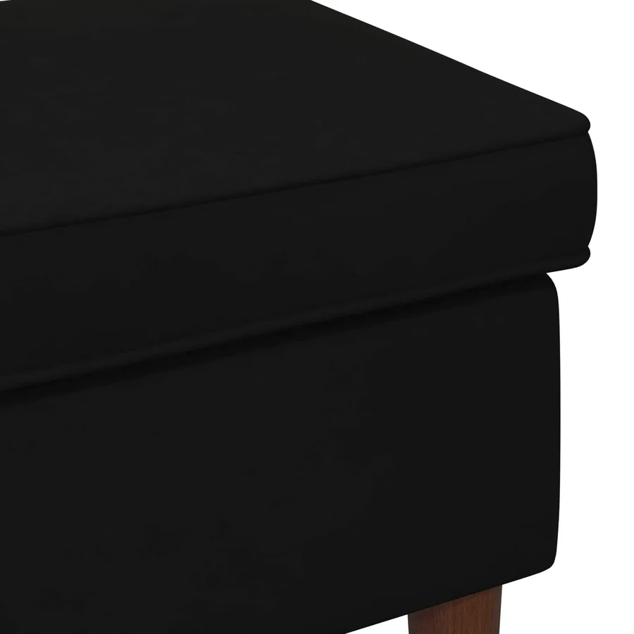 Pouf Noir 55 x 35 x 41 cm Velours - 5