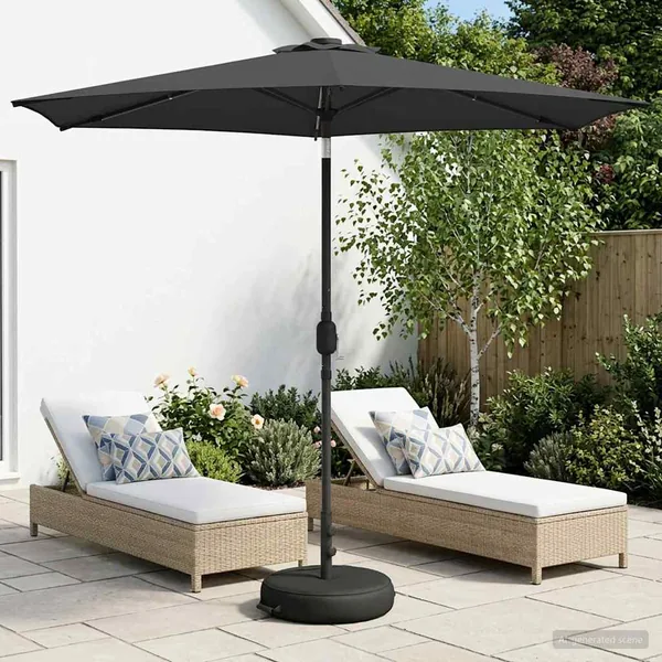 Parasol de jardin avec lumières LED et base 270 x 270 cm