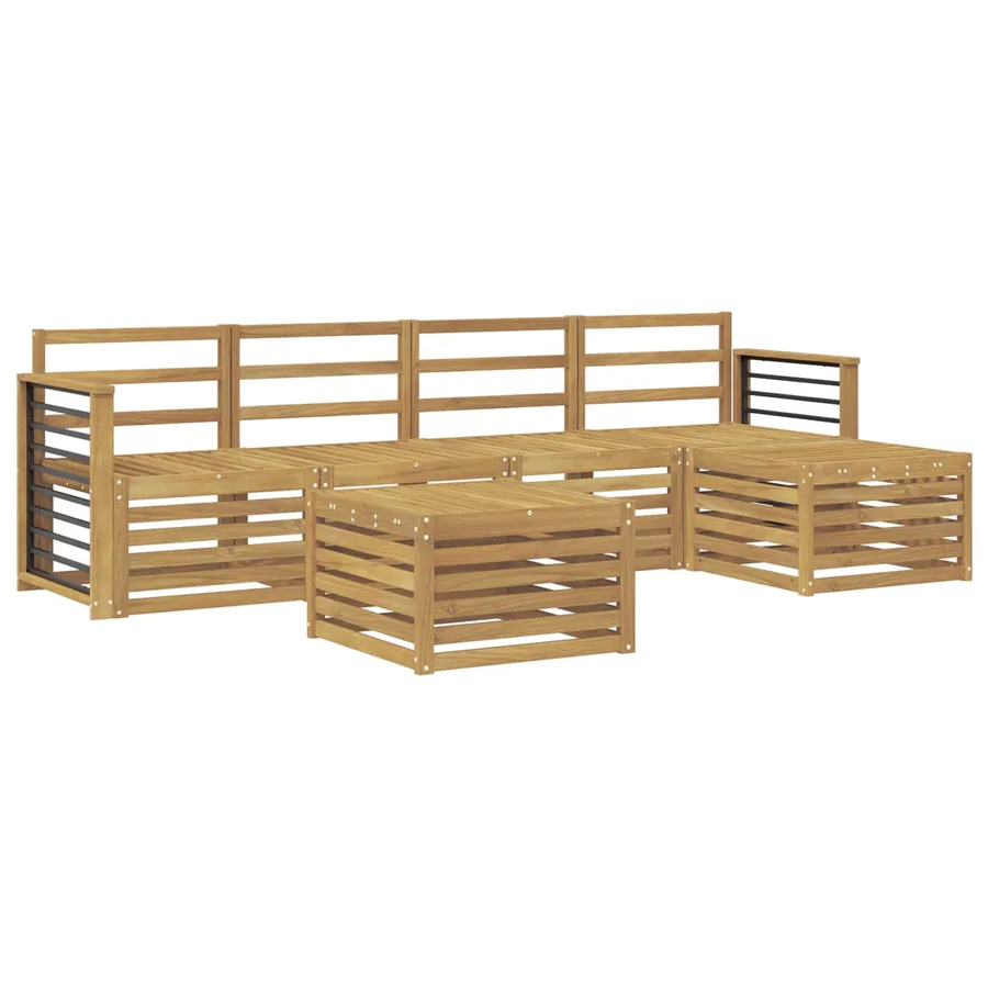 Ensemble de canapés d'extérieur 6 pcs Blanc - 2