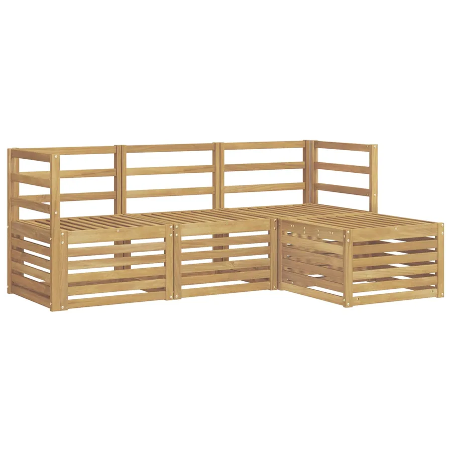 Ensemble de canapés d'extérieur 4 pcs Blanc - 2
