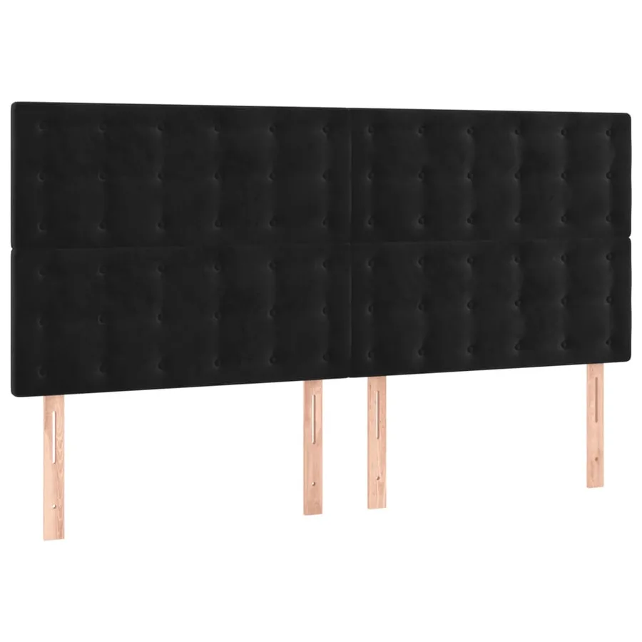 Tête de lit à LED Noir 160x5x118/128 cm Velours - 4