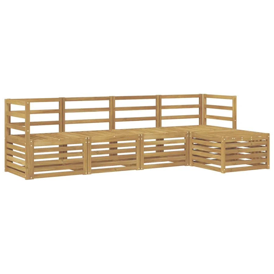 Ensemble de canapés d'extérieur 5 pcs Blanc - 2