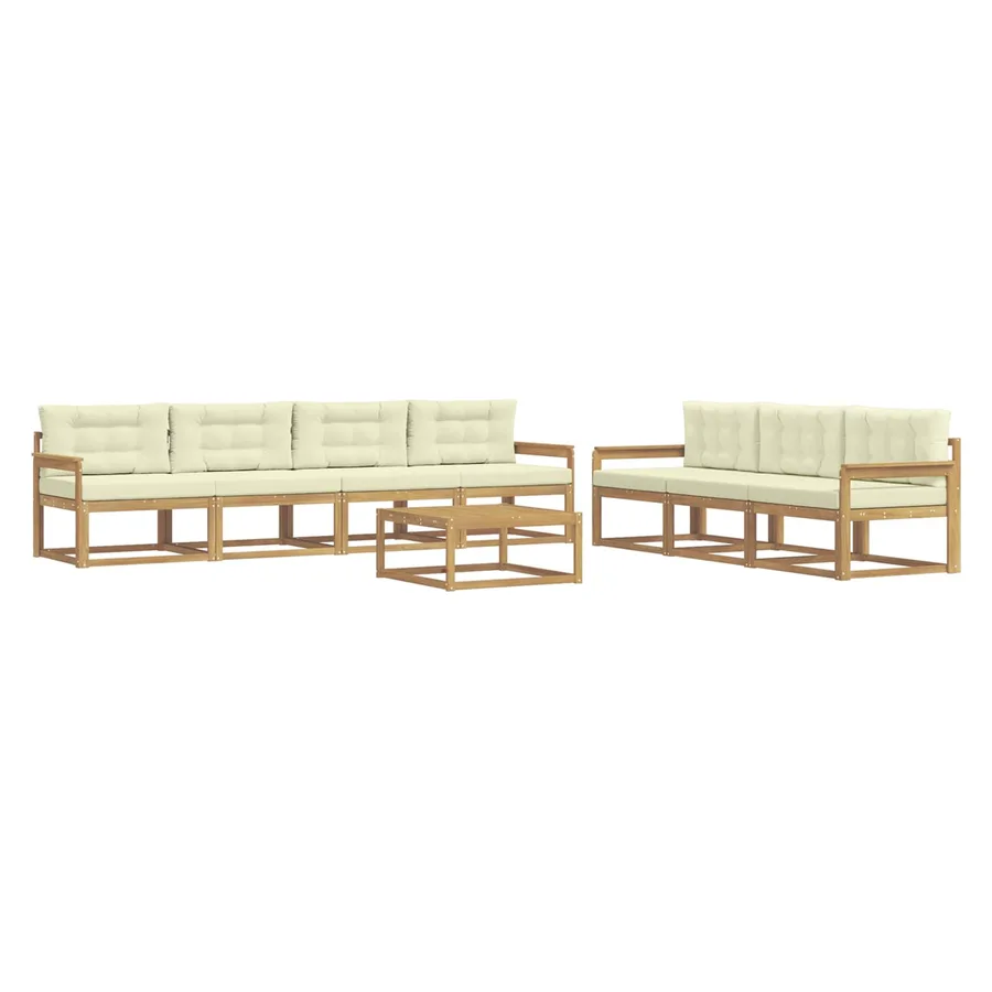 Ensemble de canapés d'extérieur 7 pcs Blanc et crème - 2