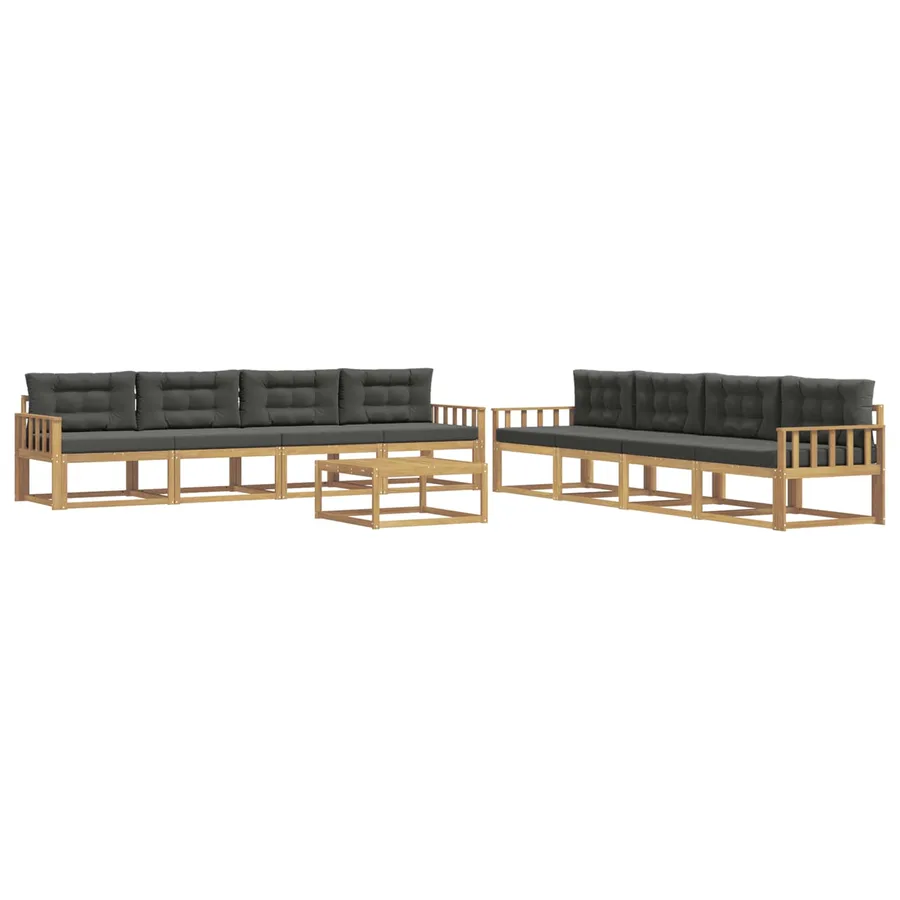 Ensemble de canapés d'extérieur 9 pcs Blanc et anthracite - 2