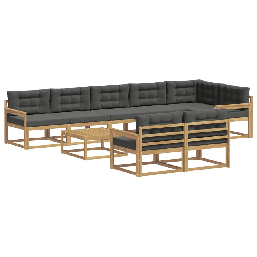 Ensemble de canapés d'extérieur 9 pcs Blanc et anthracite - 2