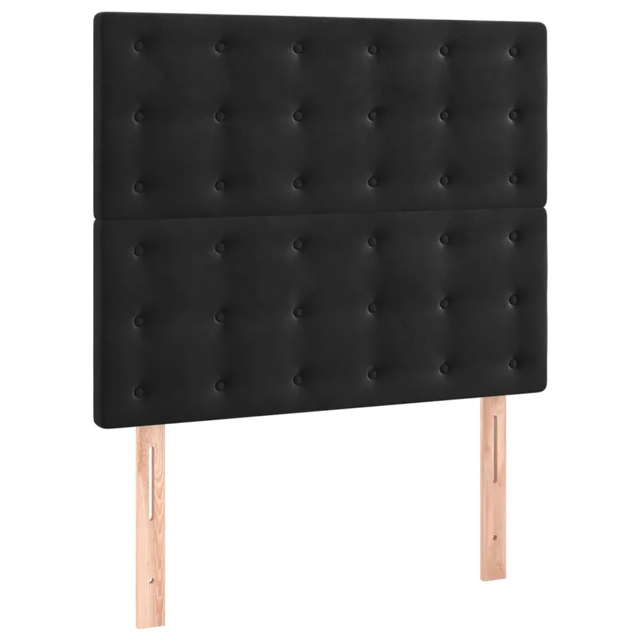 Sommier à lattes de lit matelas et LED Noir 80x200 cm Velours - 7