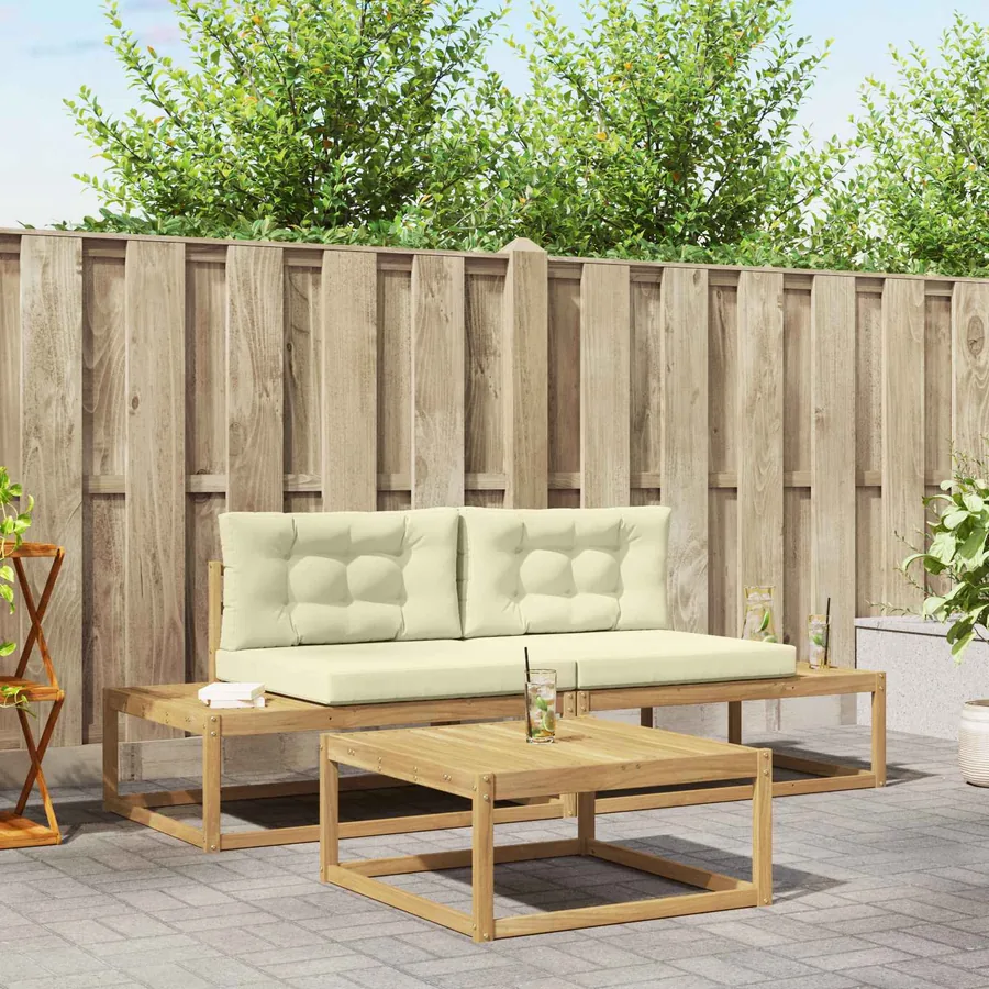 Ensemble de canapés d'extérieur Blanc 79 x 79 x 37 cm Polyester