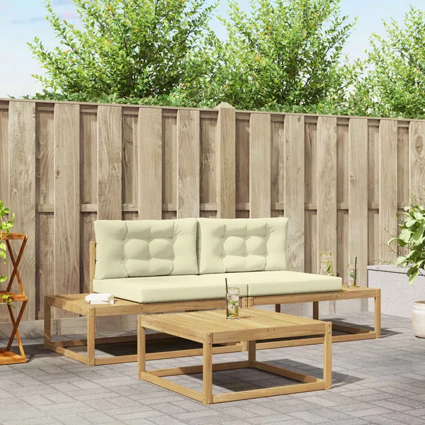 Ensemble de canapés d'extérieur Blanc 79 x 79 x 37 cm Polyester