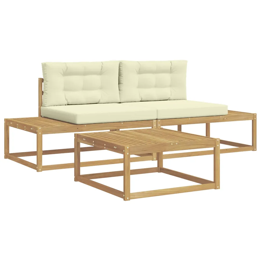 Ensemble de canapés d'extérieur Blanc 79 x 79 x 37 cm Polyester - 2