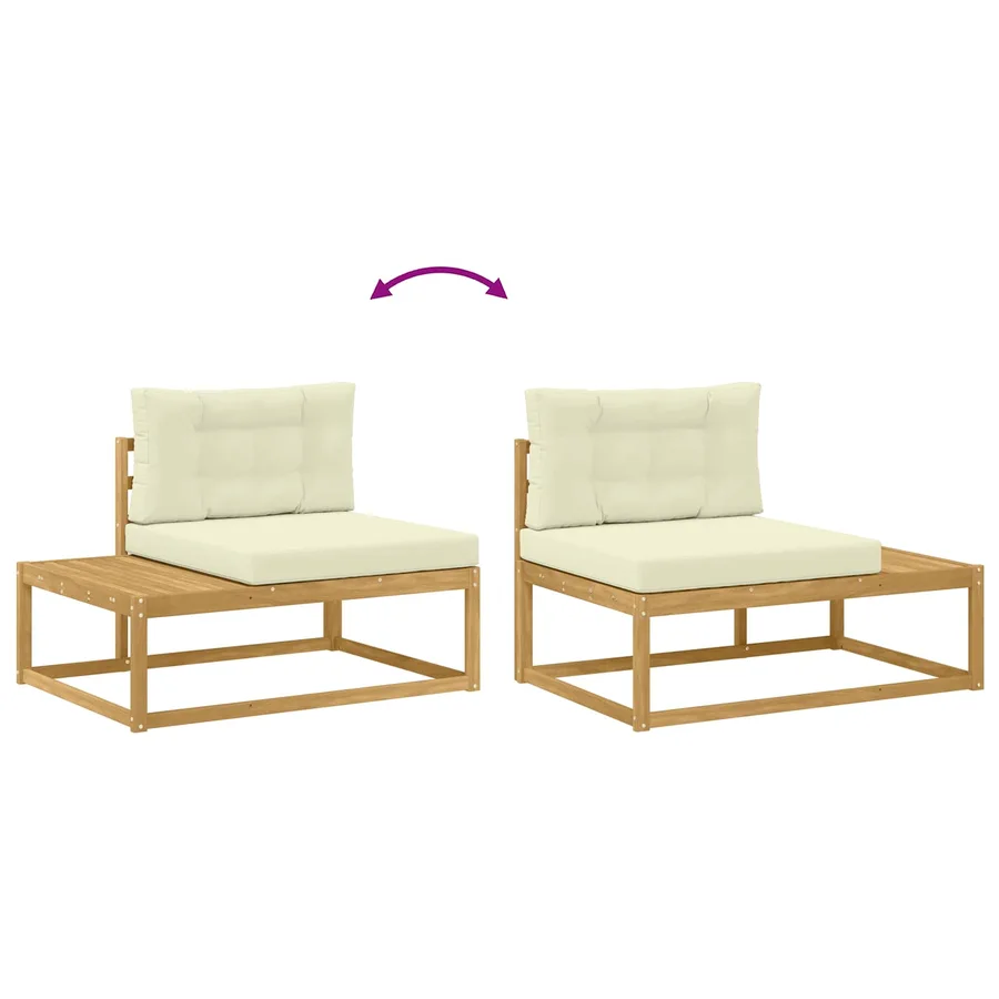 Ensemble de canapés d'extérieur Blanc 79 x 79 x 37 cm Polyester - 7