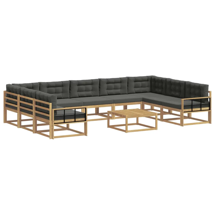 Ensemble de canapés d'extérieur 10 pcs Blanc et anthracite - 2