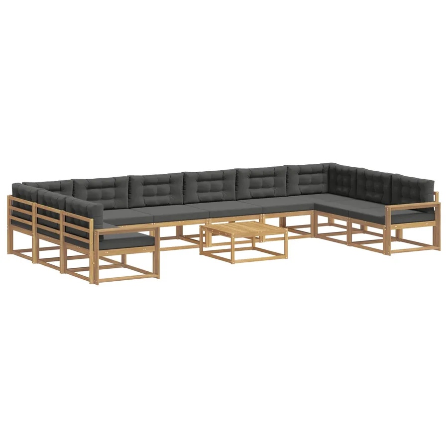 Ensemble de canapés d'extérieur 11 pcs Blanc et anthracite - 2