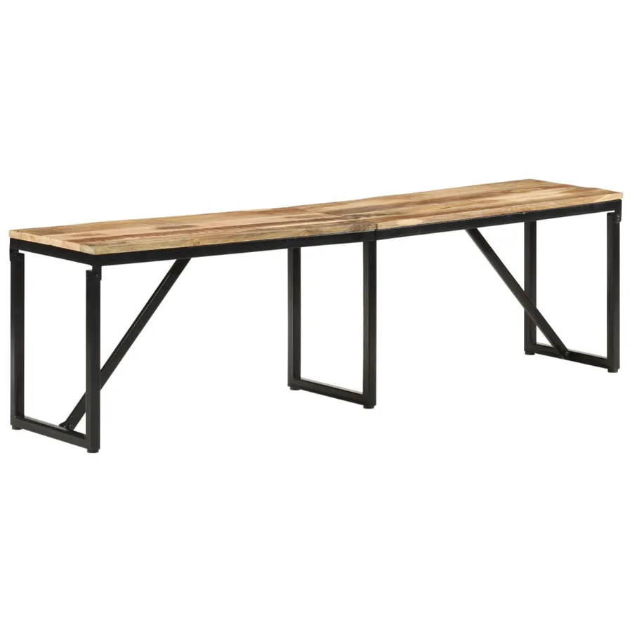 Banc 160x35x46 cm bois massif de manguier - 11