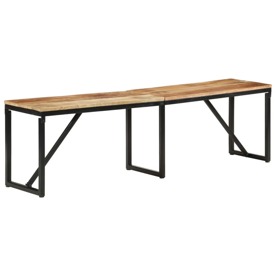Banc 160x35x46 cm bois massif de manguier - 9