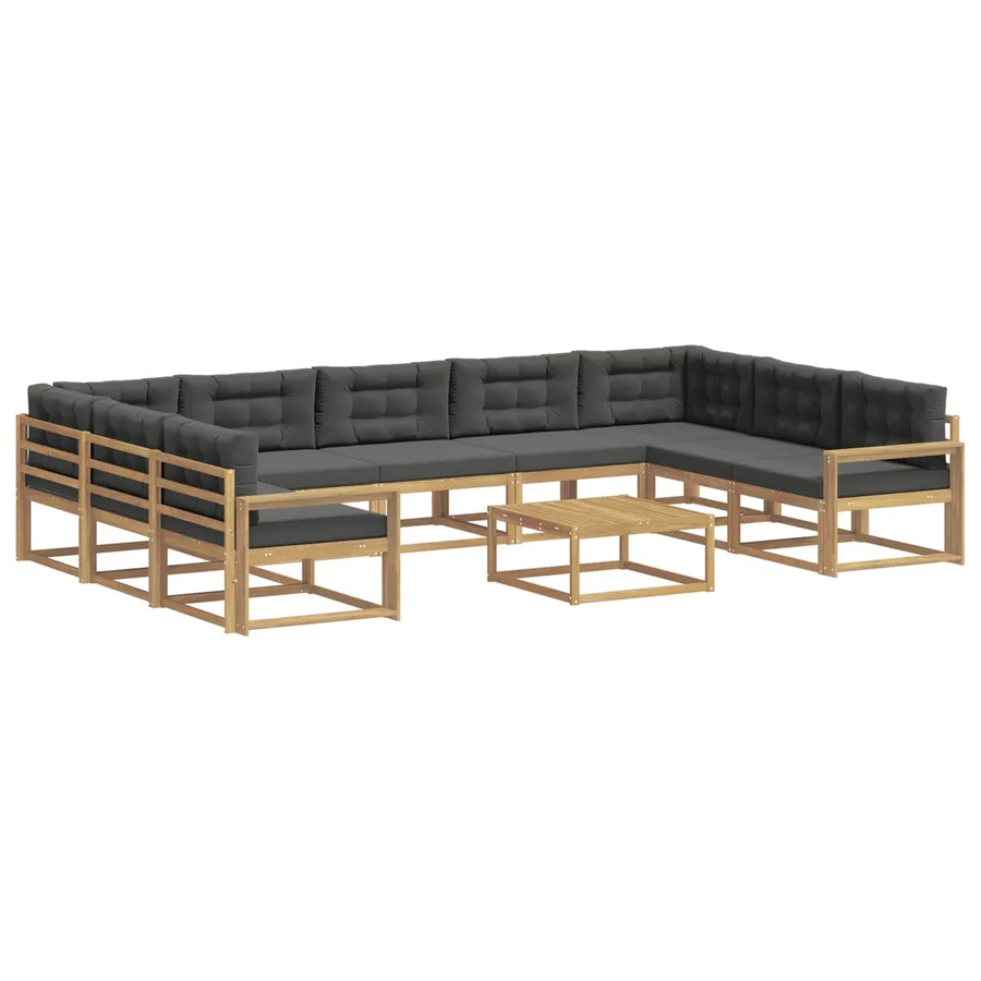 Ensemble de canapés d'extérieur 10 pcs Blanc et anthracite - 2