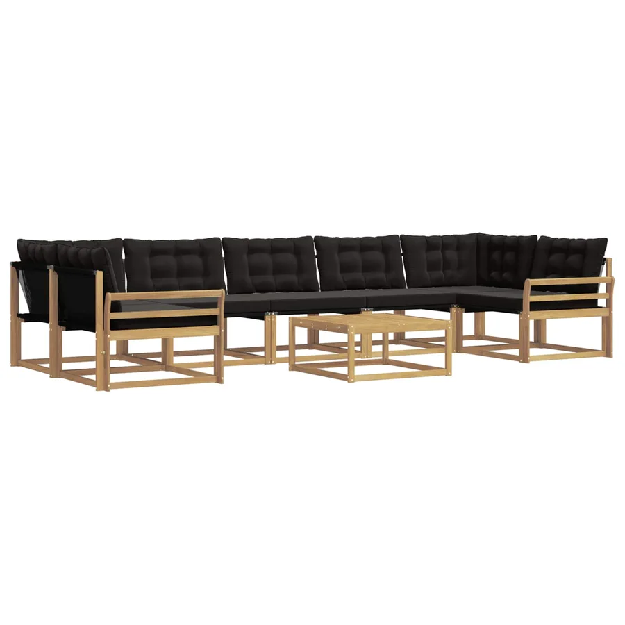 Ensemble de canapés d'extérieur 8 pcs Blanc et noir - 2