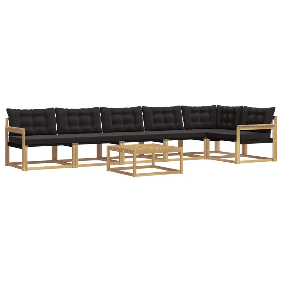 Ensemble de canapés d'extérieur 7 pcs Blanc et noir - 2