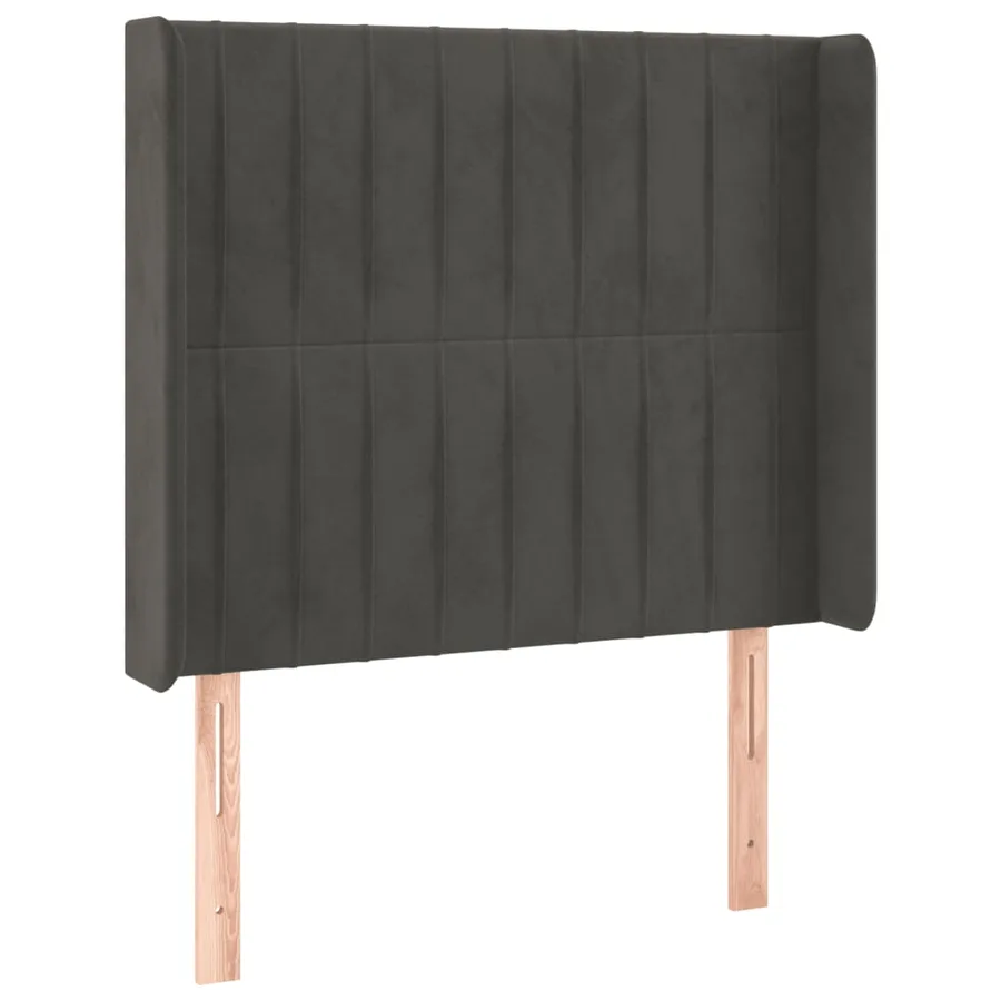 Tête de lit à LED Gris foncé 83x16x118/128 cm Velours - 3