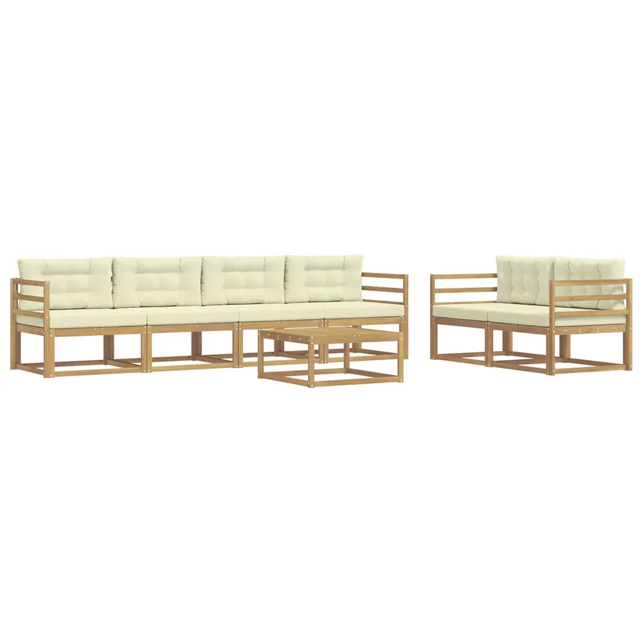Ensemble de canapés d'extérieur 6 pcs Blanc et crème - 2
