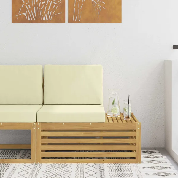 Unités de sofa sectionnel d'extérieur Blanc et crème