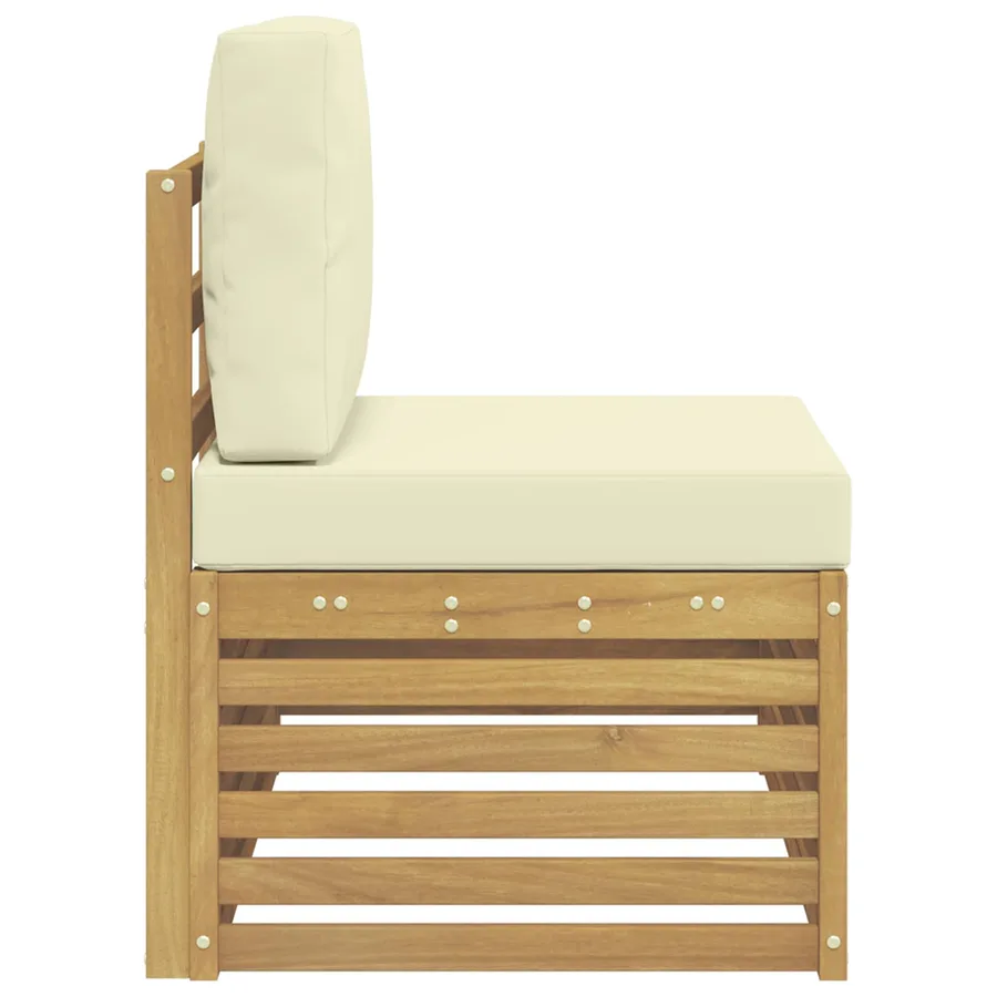 Unités de sofa sectionnel d'extérieur Blanc et crème - 4