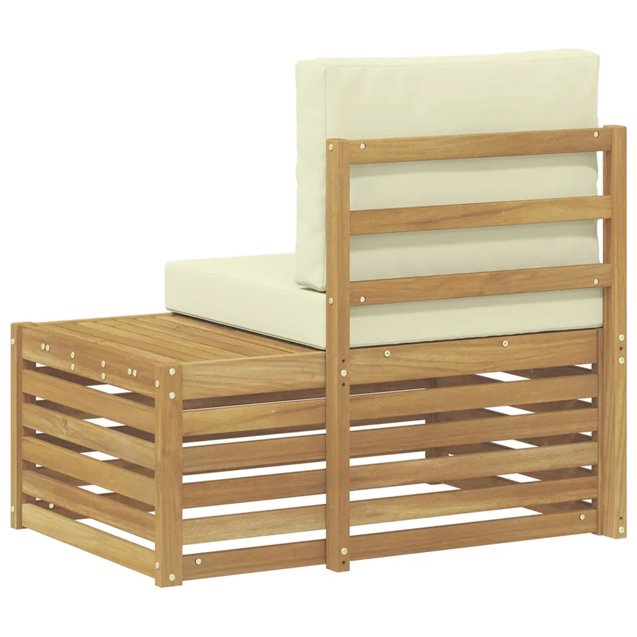 Unités de sofa sectionnel d'extérieur Blanc et crème - 5