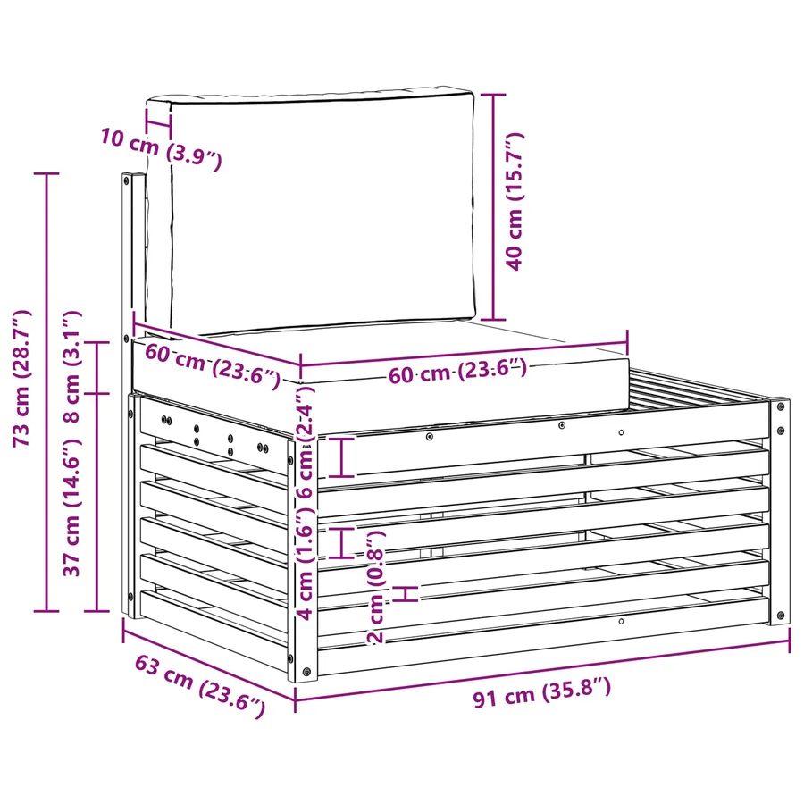 Unités de sofa sectionnel d'extérieur Blanc et crème - 8