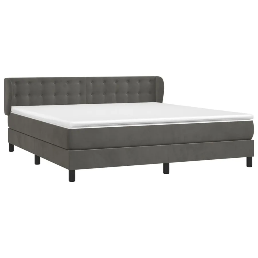 Sommier à lattes de lit et matelas Gris foncé 160x200cm Velours - 3