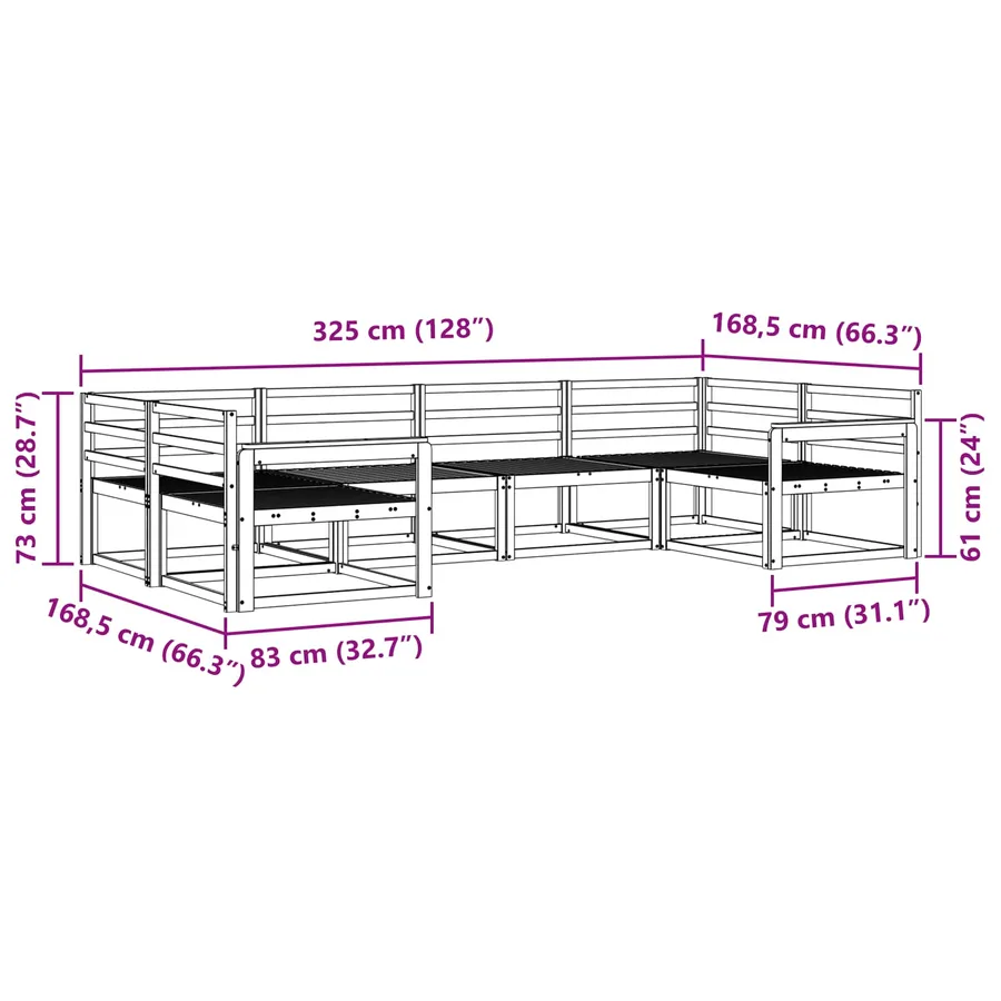 Ensemble de canapés d'extérieur 6 pcs Blanc - 6