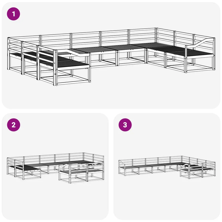 Ensemble de canapés d'extérieur 9 pcs Blanc 404 x 245,5 x 73 cm - 6