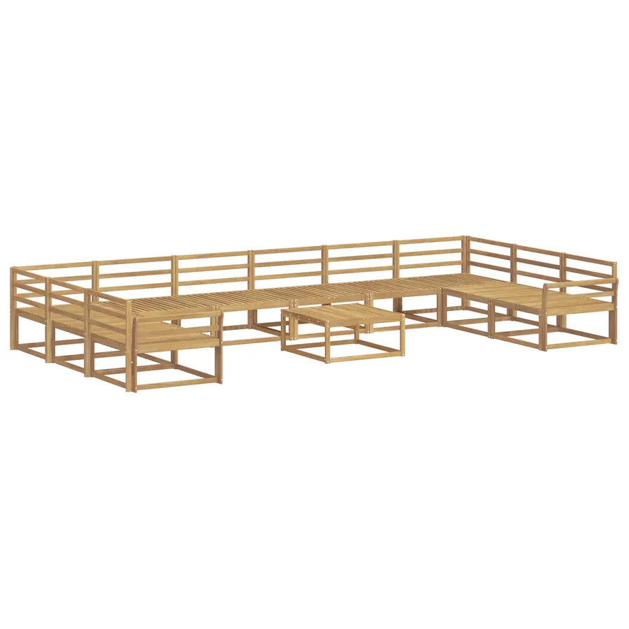 Ensemble de canapés d'extérieur 11 pcs Blanc - 2